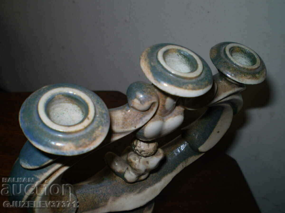 Retro candlestick with a child figurine, colored ceramics - 6 Retro candlestick with a child figurine, colored ceramics - 6