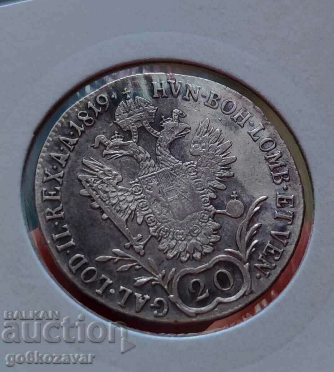 Австрия 20 кройцера 1819г Сребро Топ монета ! с цена € 38.35 | 75.01 лв. Австрия 20 кройцера 1819г Сребро Топ монета ! с цена € 38.35 | 75.01 лв.