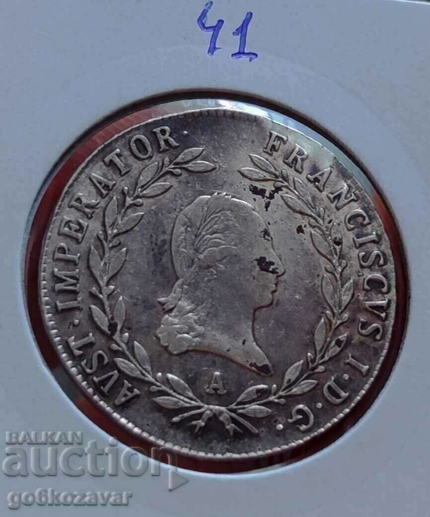 Δημοπρασία Αυστρία 20 Kreuzer 1819 Ασημένιο νόμισμα κορυφής!