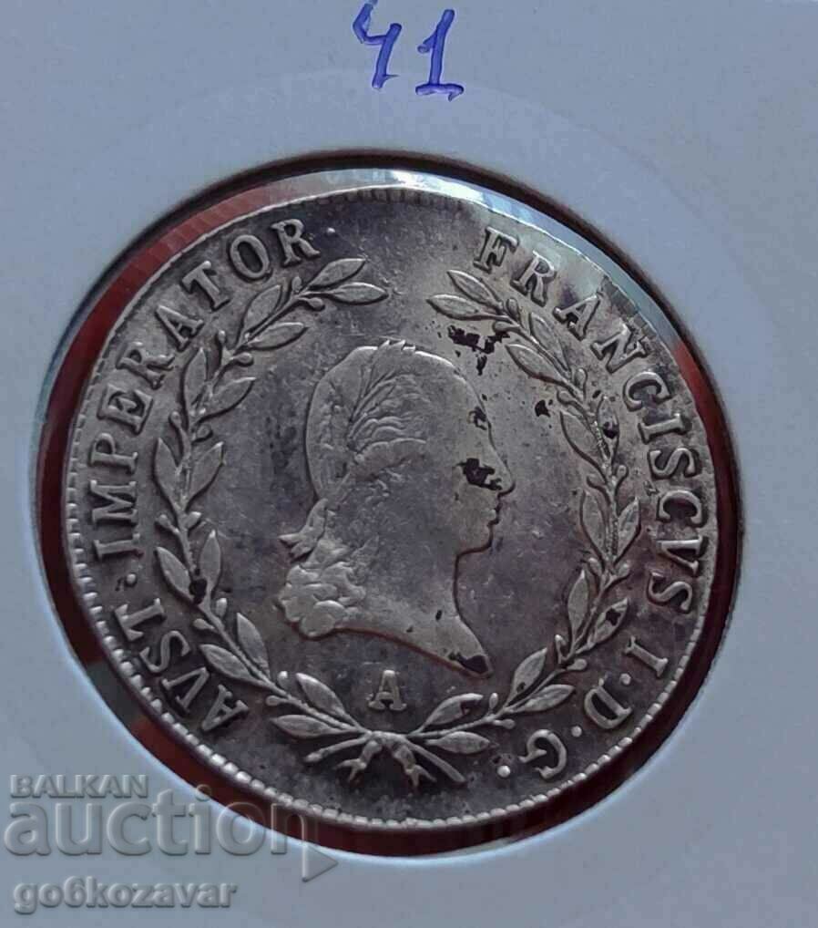Αυστρία 20 Kreuzer 1819 Ασημένιο νόμισμα κορυφής! - 5