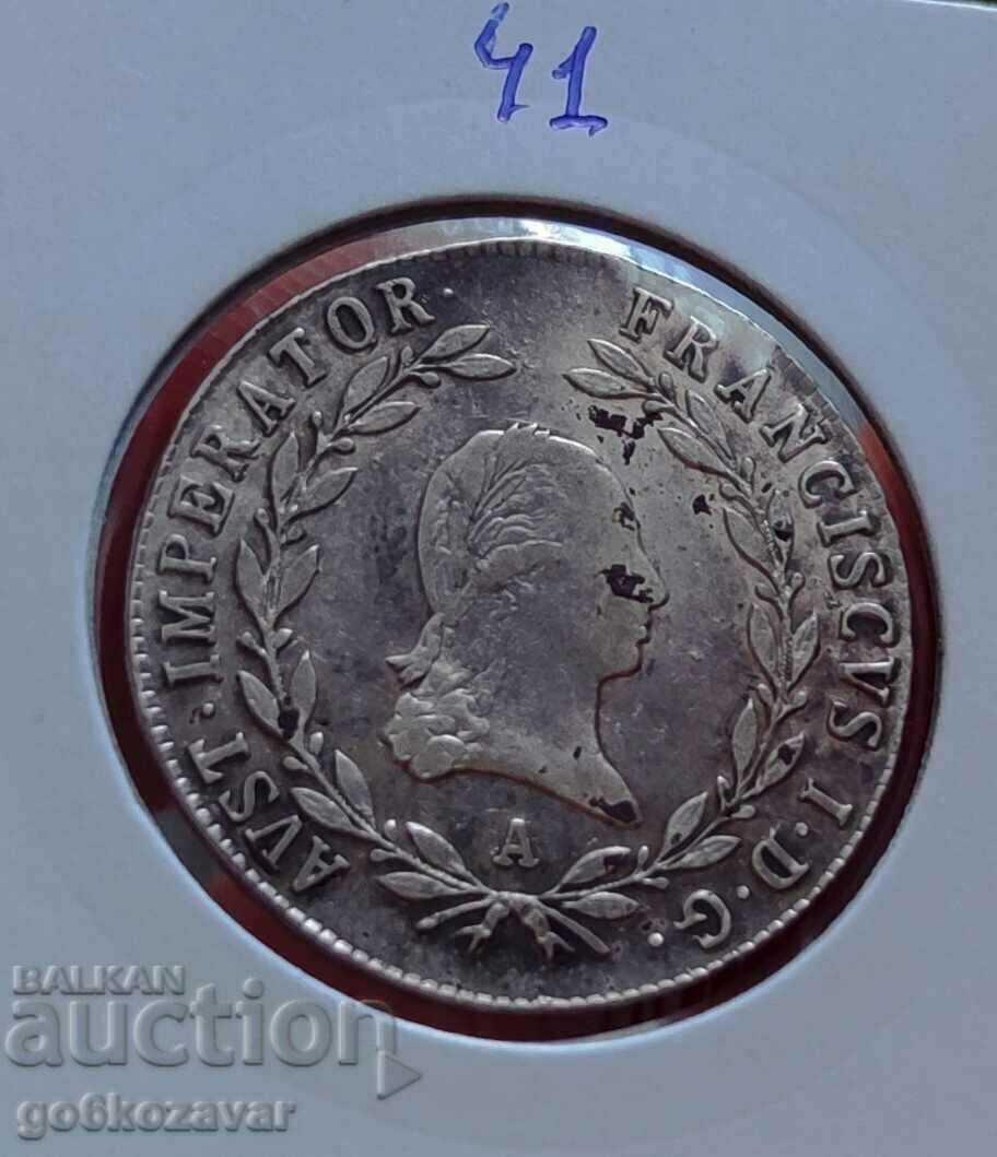 Moneda de top de argint Austria 20 Kreuzer 1819!