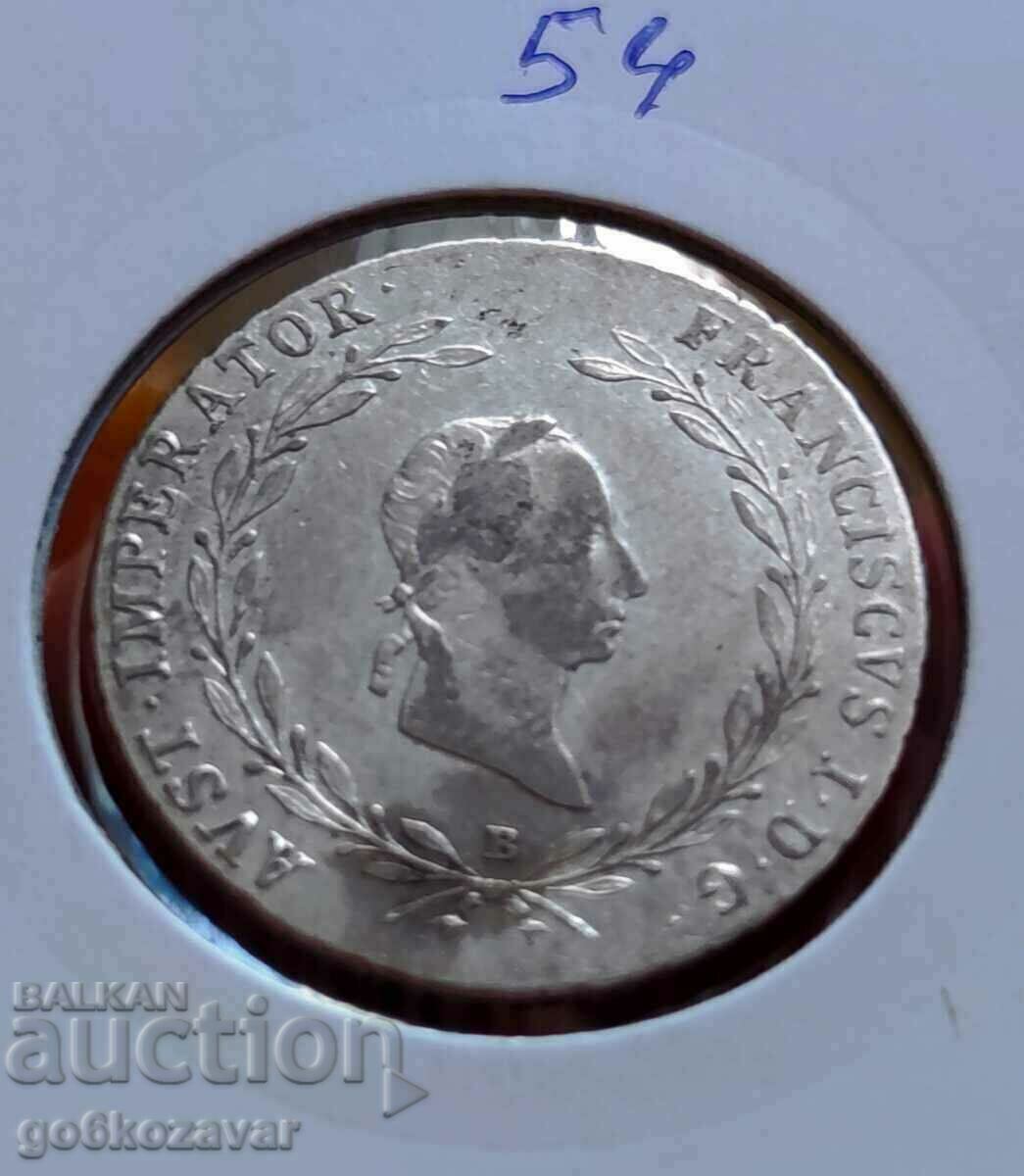 Auction  Austria 20 Kreuzer 1827 Silver Top coin!