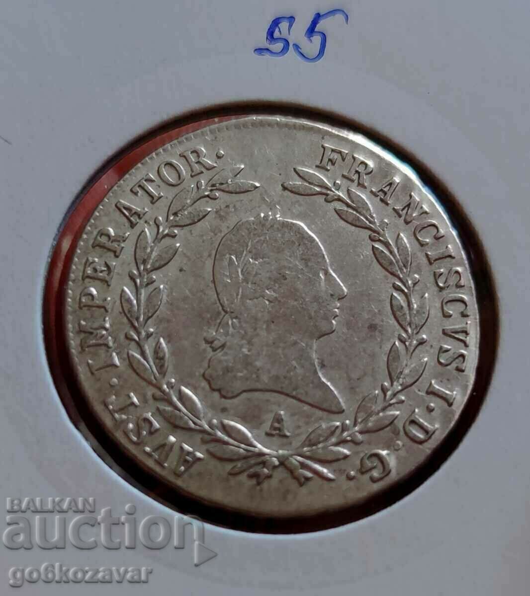 Auction  Austria 20 Kreuzer 1808 Silver Top coin!