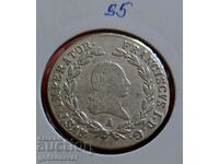 Австрия 20 кройцера 1808г Сребро Топ монета !