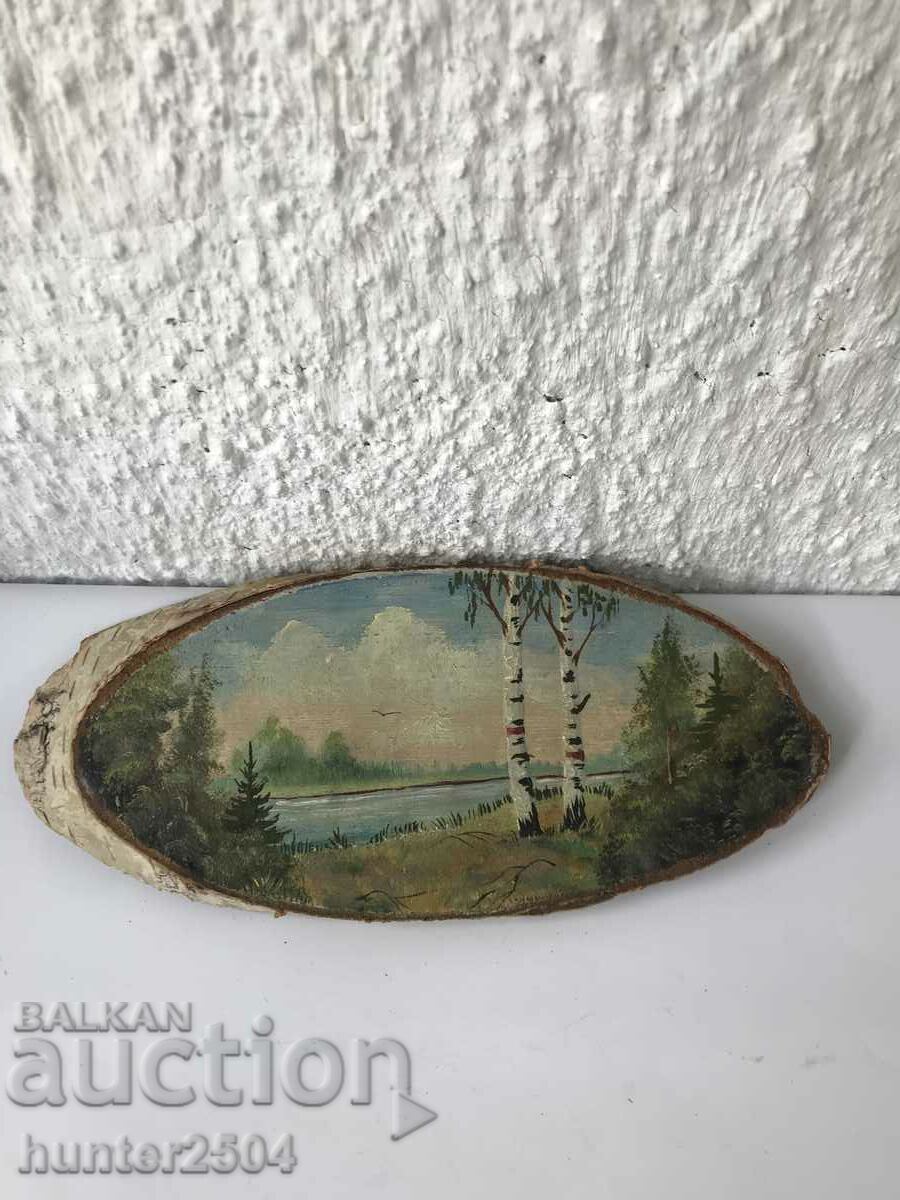 Picture in wood - 23/9 cm USSR