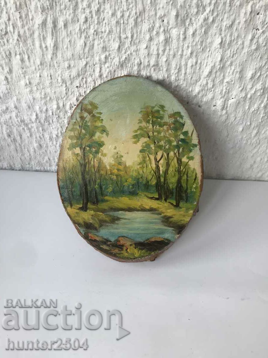 Picture in wood - 26/13 cm USSR