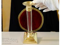 Bronze candlestick 1 kg., crystal.