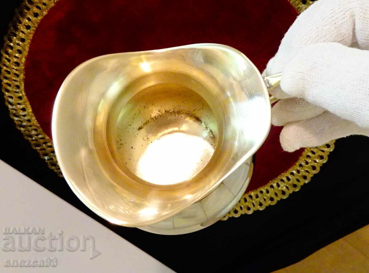 Bronze wine jug, natural mother-of-pearl - 6