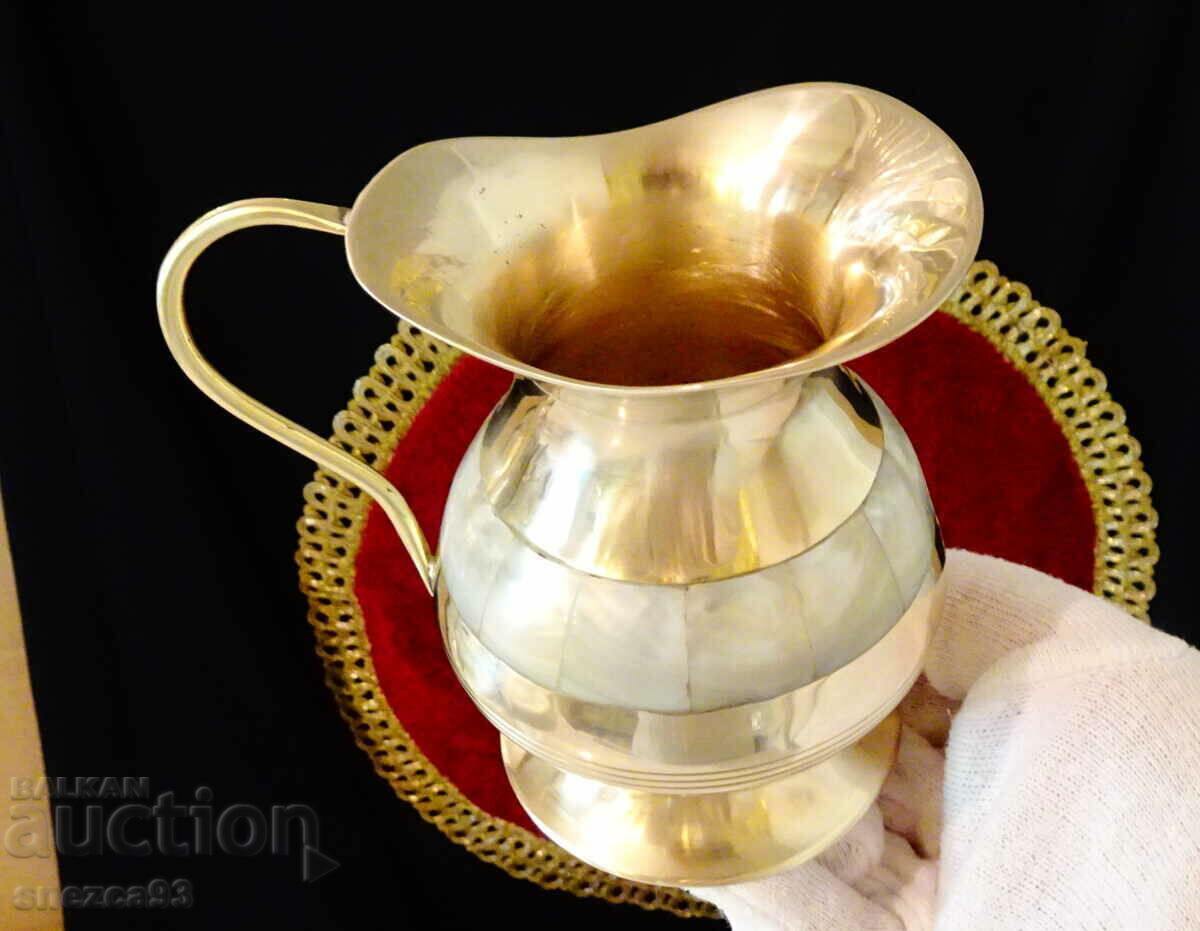 Bronze wine jug, natural mother-of-pearl - 7