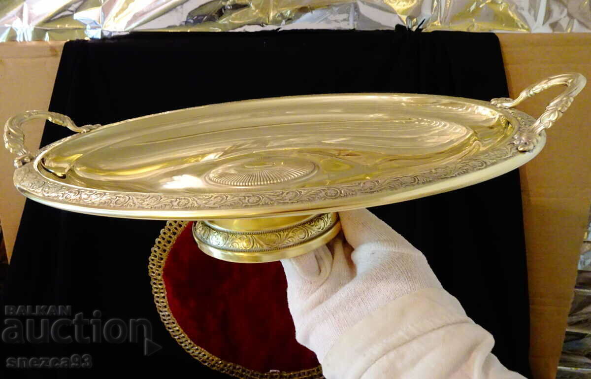 Bronze fruit bowl, platter Guido Galbiati