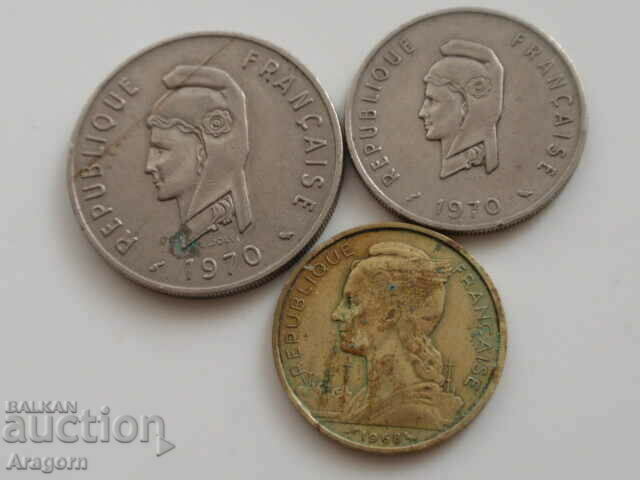 rare lot 3 coins French Afar and Isa with price 59.99 BGN | € 30.67 rare lot 3 coins French Afar and Isa with price 59.99 BGN | € 30.67