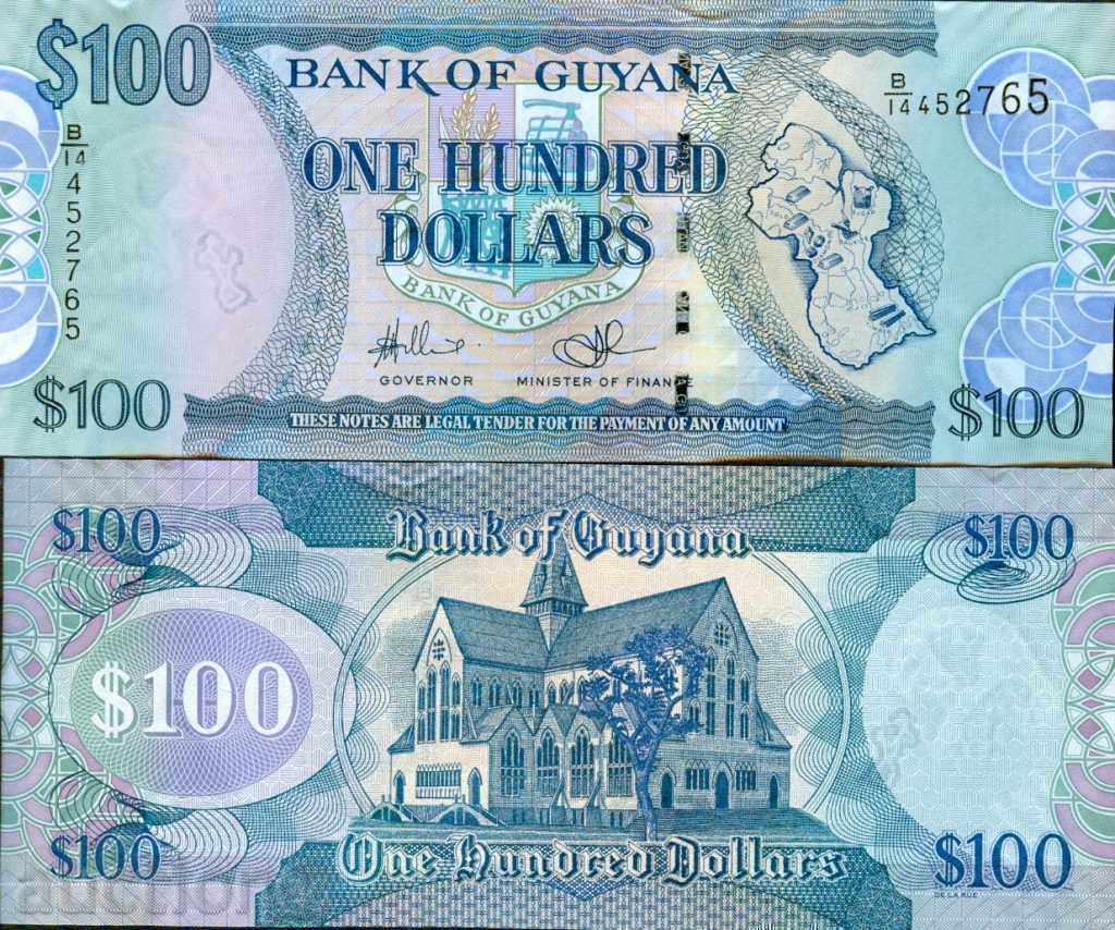 GUYANA GUYANA 100 $ issue - issue 201 * NEW UNC