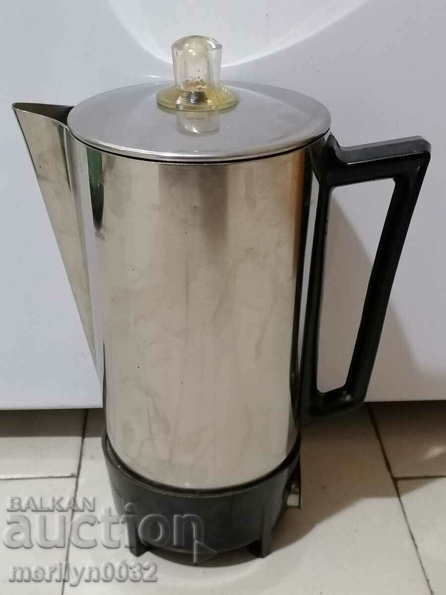 Old electric kettle USSR chrome nickel inox coffee pot kettle