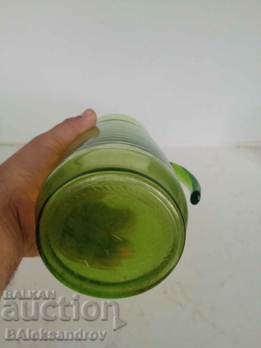 Cană mare din sticlă verde - 5