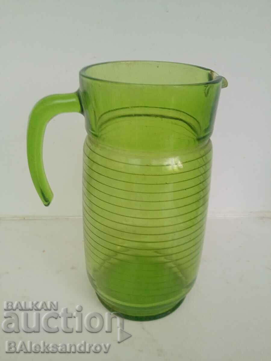 Green glass large jug