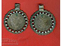 ANTIQUE EARRINGS with SILVER AUSTRIAN COINS - SILVER