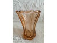 Стара ваза цветно стъкло от времето на соца