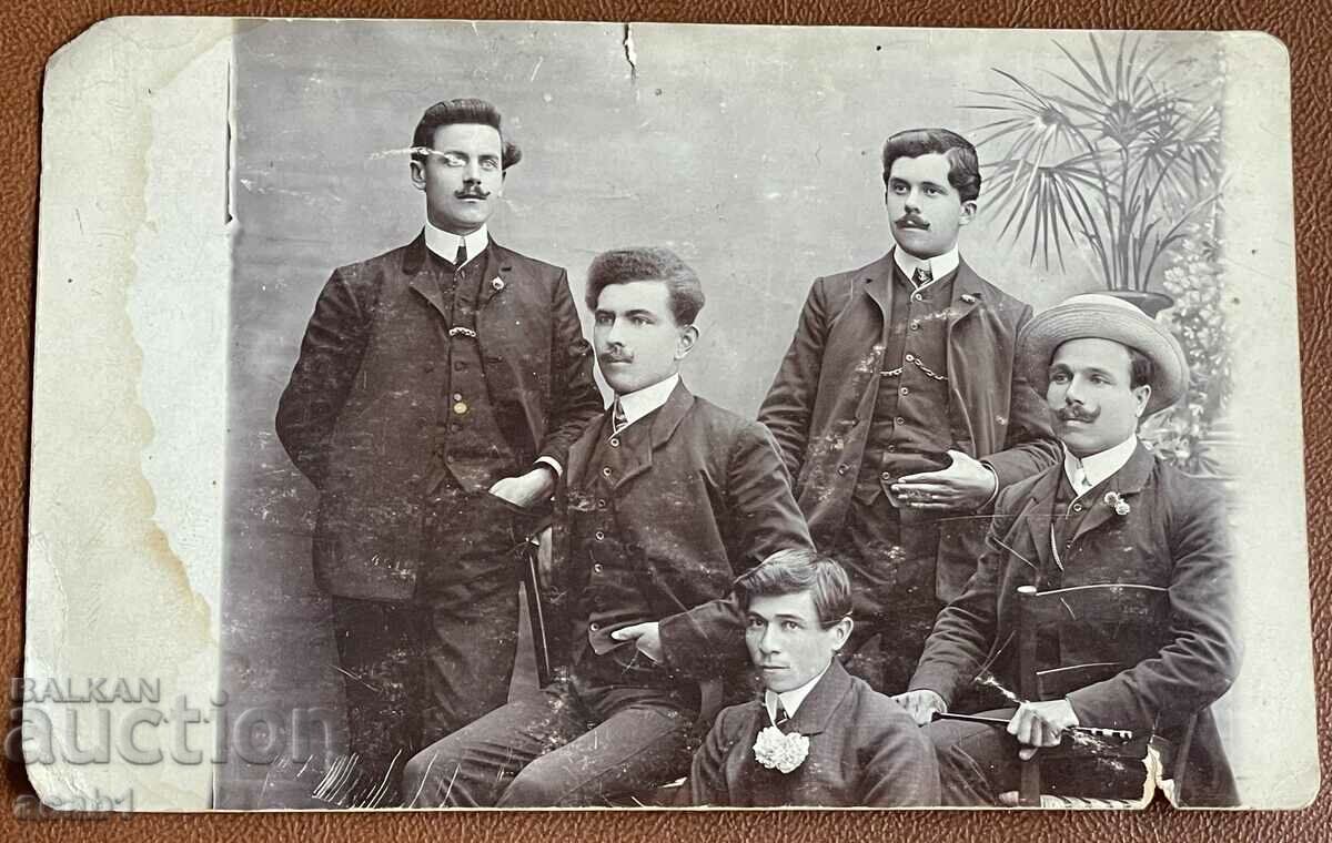 Studio photography of five men