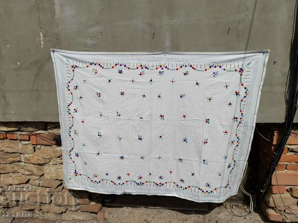 Old embroidered tablecloth