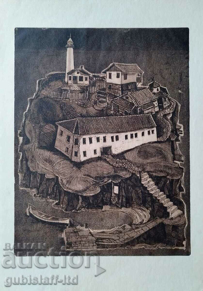 Ζωγραφική, "Μπολσεβίκικο νησί", τέχνη. T. Atanasov (1928-1985)