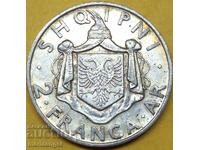 2 Francs 1935 King Zog I (1926-1939) Albania UNC Patina
