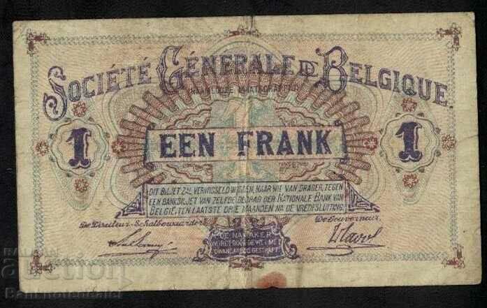 Belgium 1 Franc 1915 Pick 92 Ref 4367 with price 40.00 BGN | € 20.45 Belgium 1 Franc 1915 Pick 92 Ref 4367 with price 40.00 BGN | € 20.45