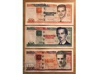 200, 500 și 1000 de pesos Cuba. UNC.