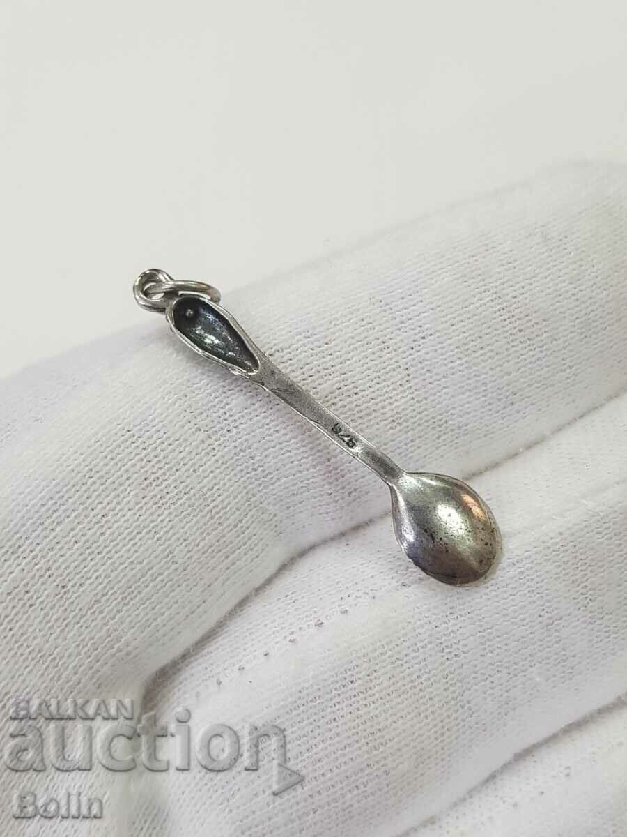 Auction Cute silver spoon - locket - 925 BC - Europe Auction Cute silver spoon - locket - 925 BC - Europe