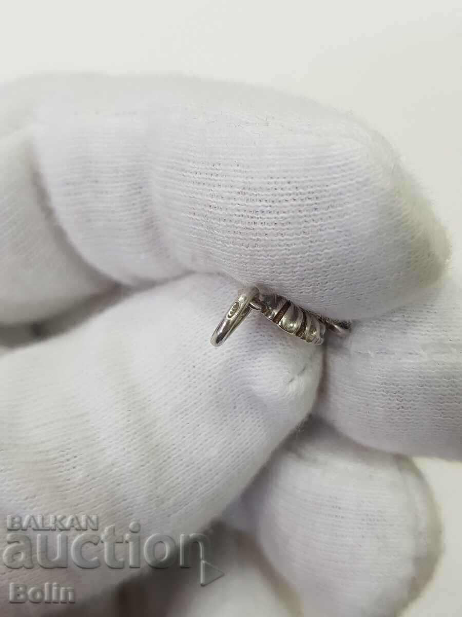 Сребърен миниатюрен медальон детска количка - 925 пр.-Европа - 5