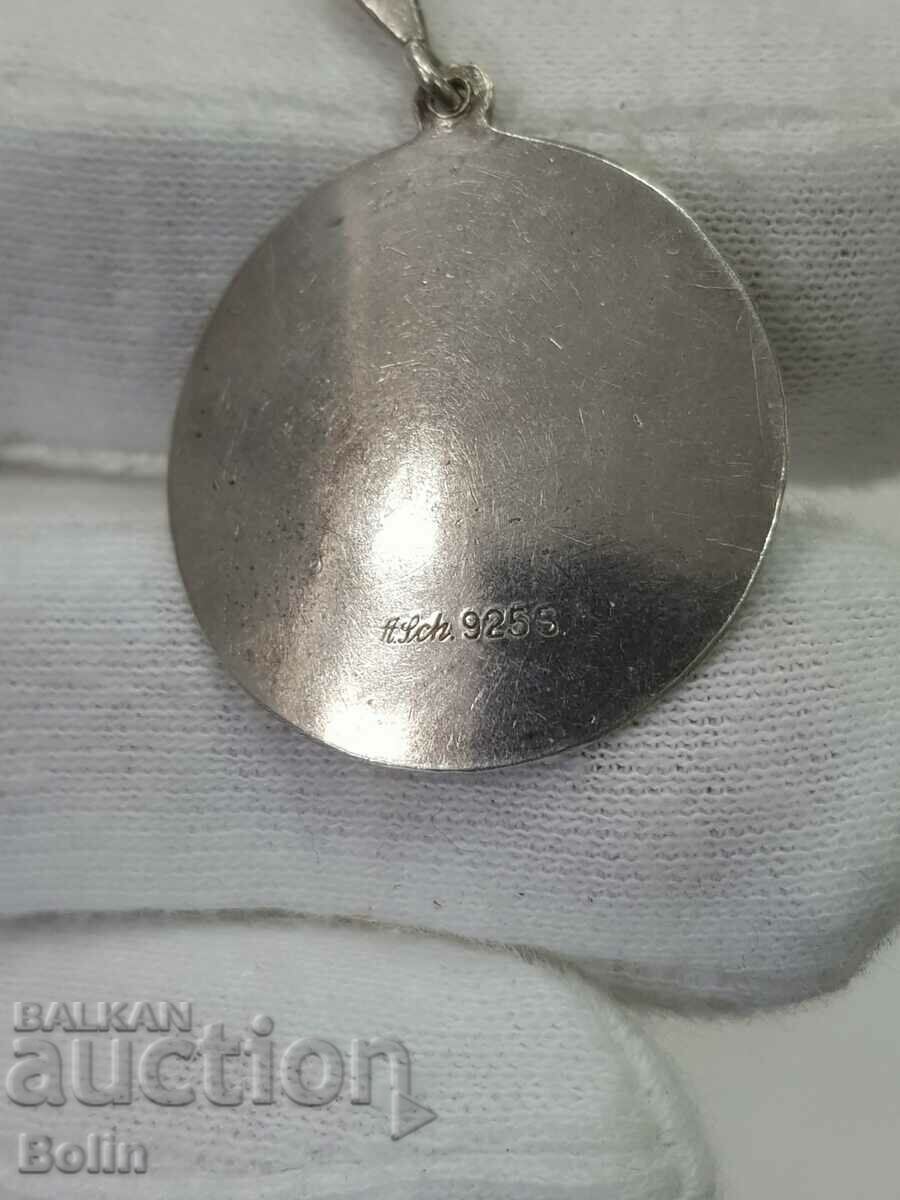 Beautiful silver Art medallion with enamel 925 BC. with price 65.00 BGN | € 33.23 Beautiful silver Art medallion with enamel 925 BC. with price 65.00 BGN | € 33.23