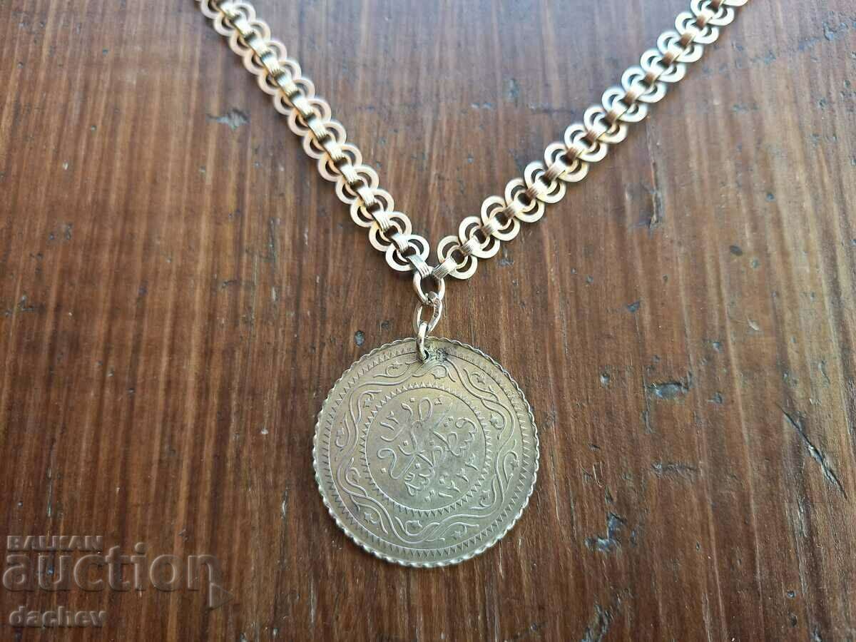 Auction  Silver Gilt cordon pendar folk necklace jewelry costume