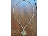 Κοσμήματα με λαϊκό κολιέ με ασημί επιχρυσωμένο κορδόνι