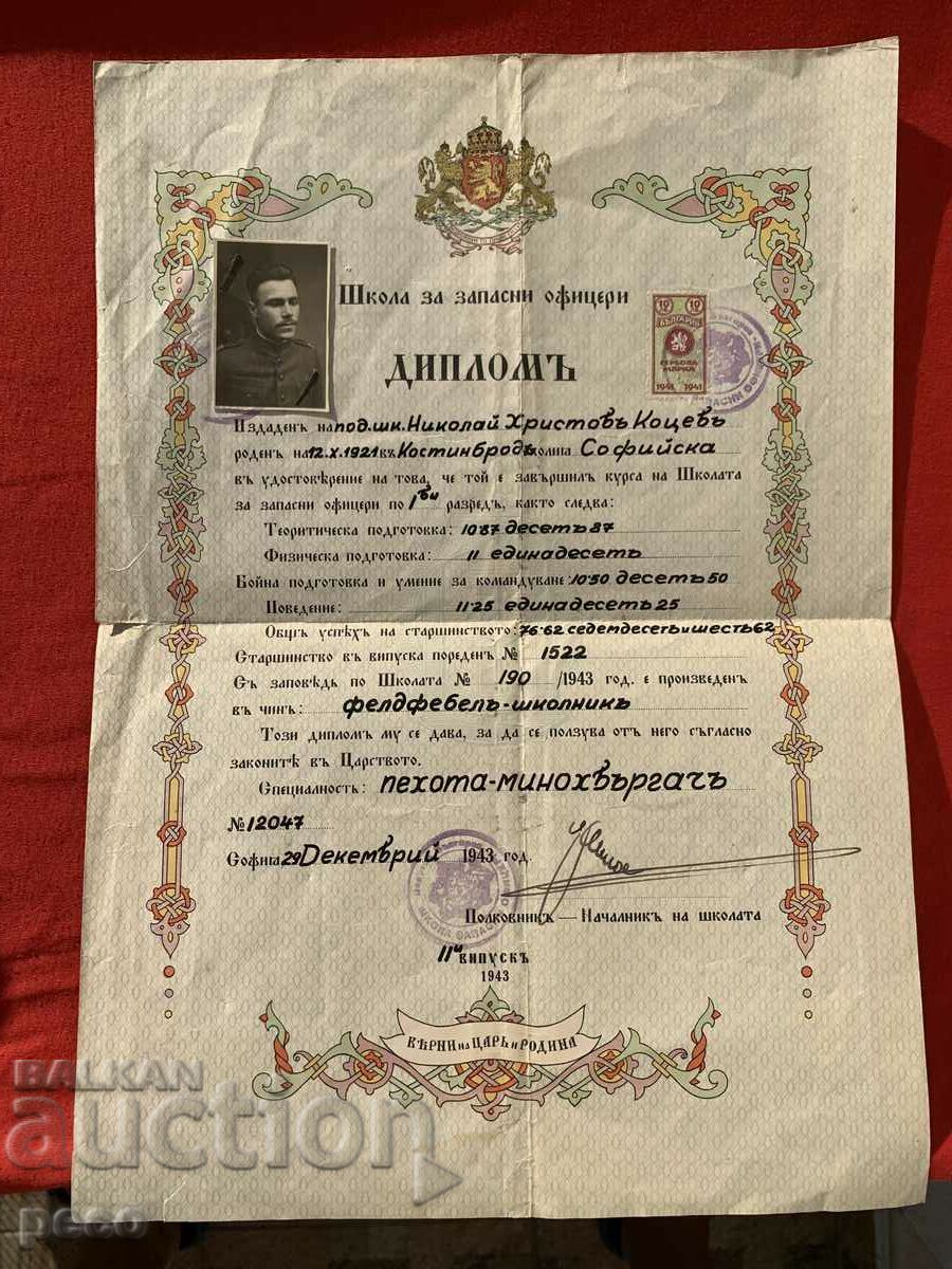 Şcoala de diplomă pentru ofiţeri de rezervă 1943.SHO