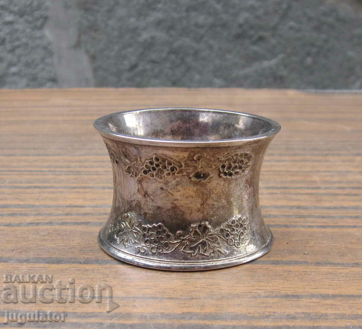 antique silver plated napkin holder with ornaments
