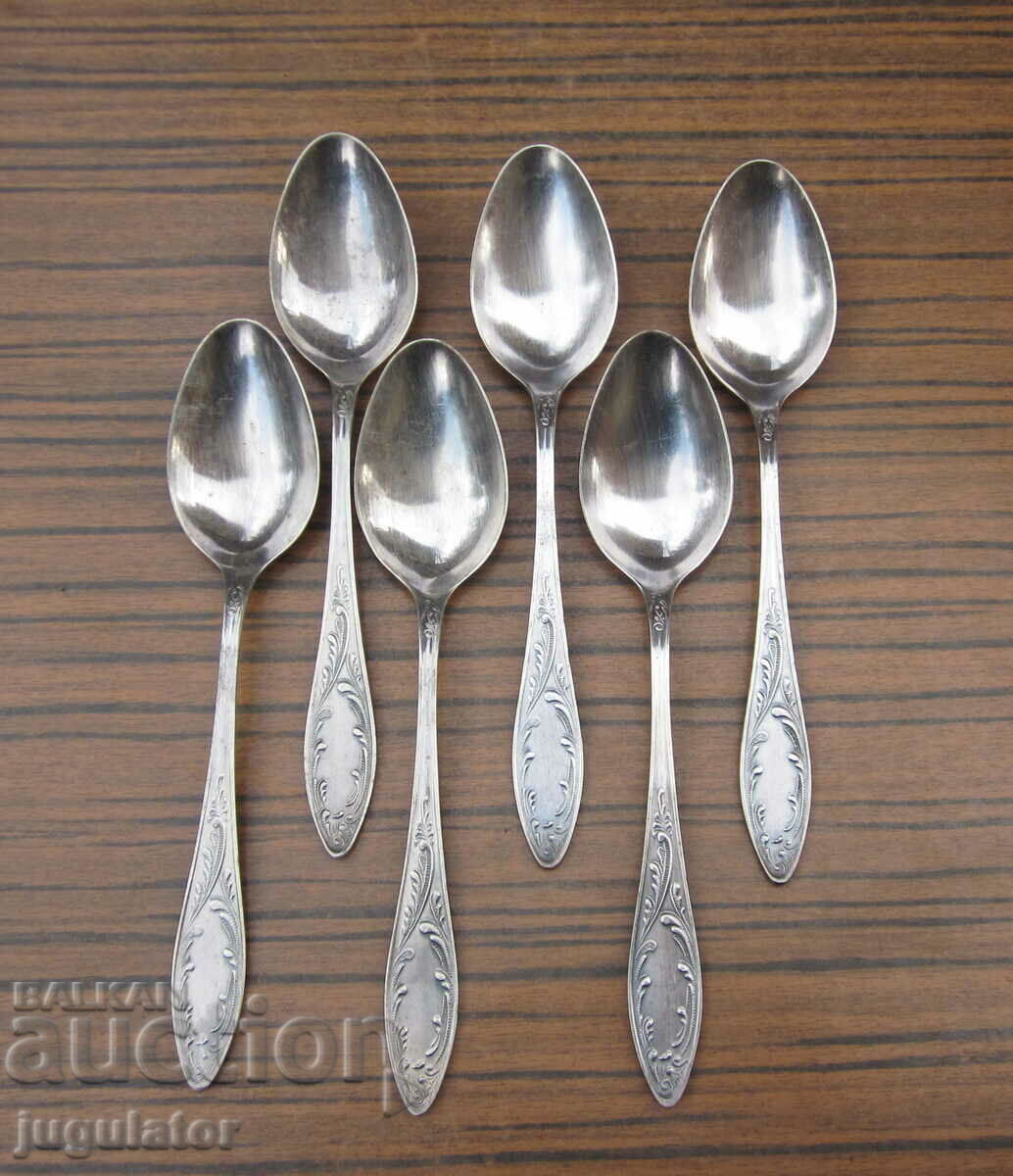 set of old Soviet Russian pewter spoons