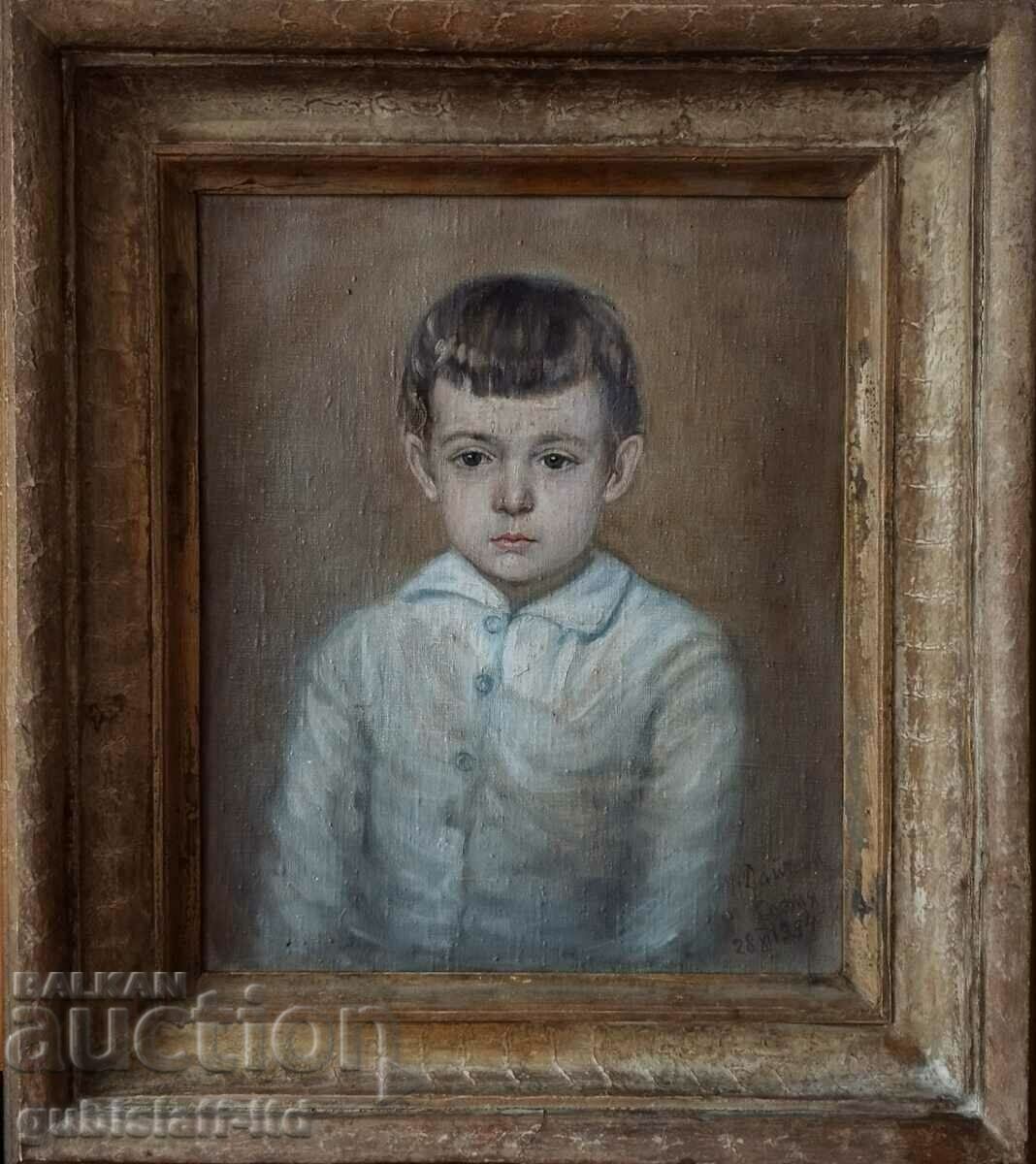 Картина, "Детски портрет", худ. Роза Дайчева (1907-1968)