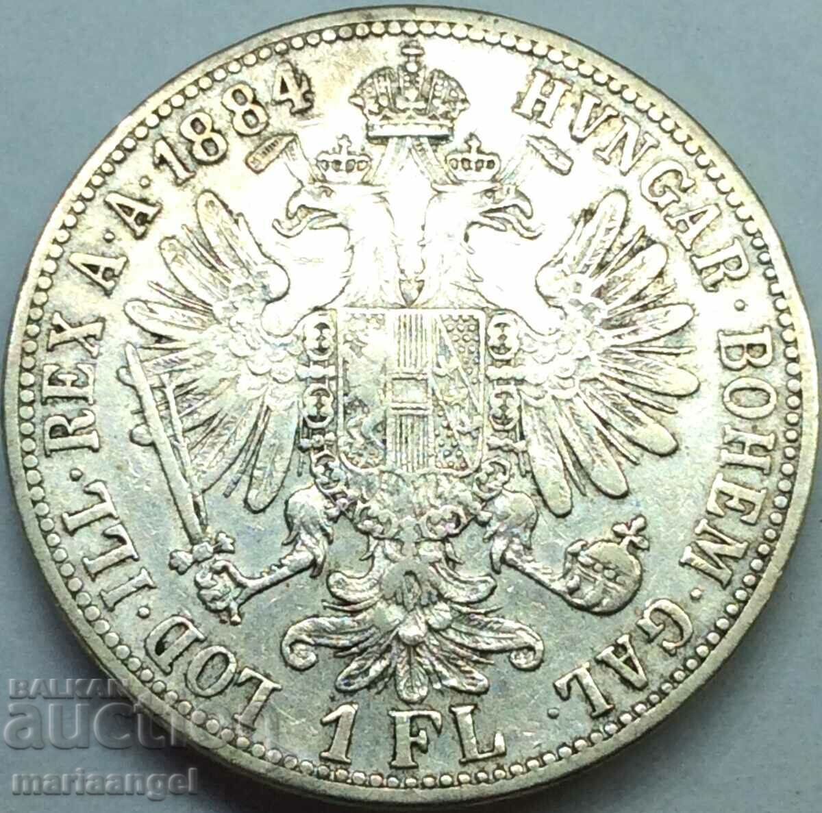 Австрия 1 флорин 1884 Франц Йозеф сребро
