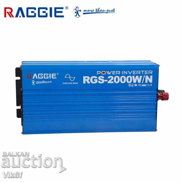 Μετατροπέας καθαρού ημιτονοειδούς κύματος Raggie 12V /2000 watt