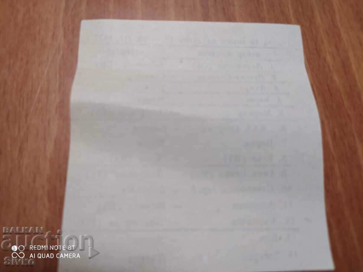 Sport lotto program 1 - 12 circulation from 20.03.1977 with price 0.99 BGN | € 0.51