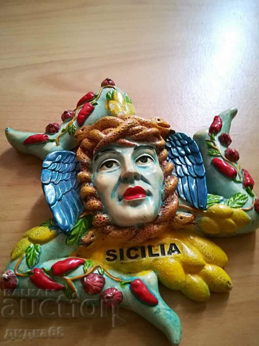 Trinacria - triskelion - ceramic symbol of Sicily