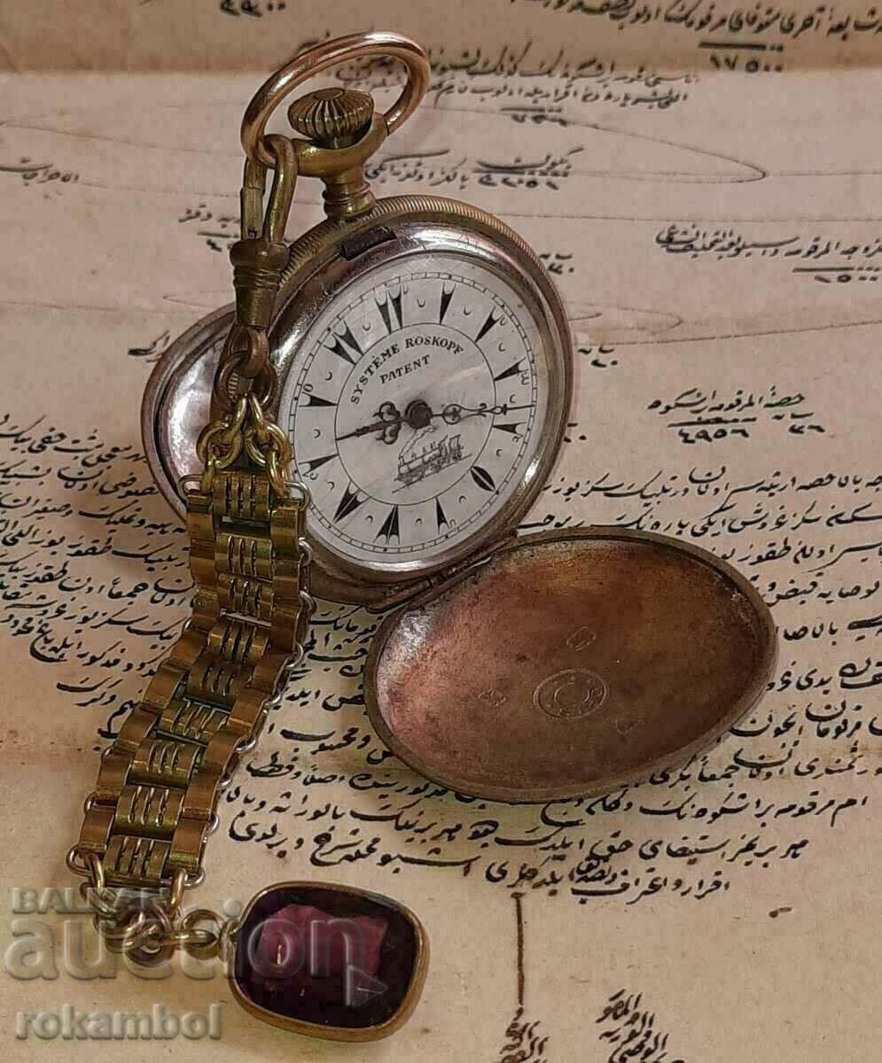 Ceas de buzunar Custec gravat otoman de epocă