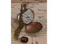 Vintage ρολόι τσέπης Custec με οθωμανικό χαραγμένο