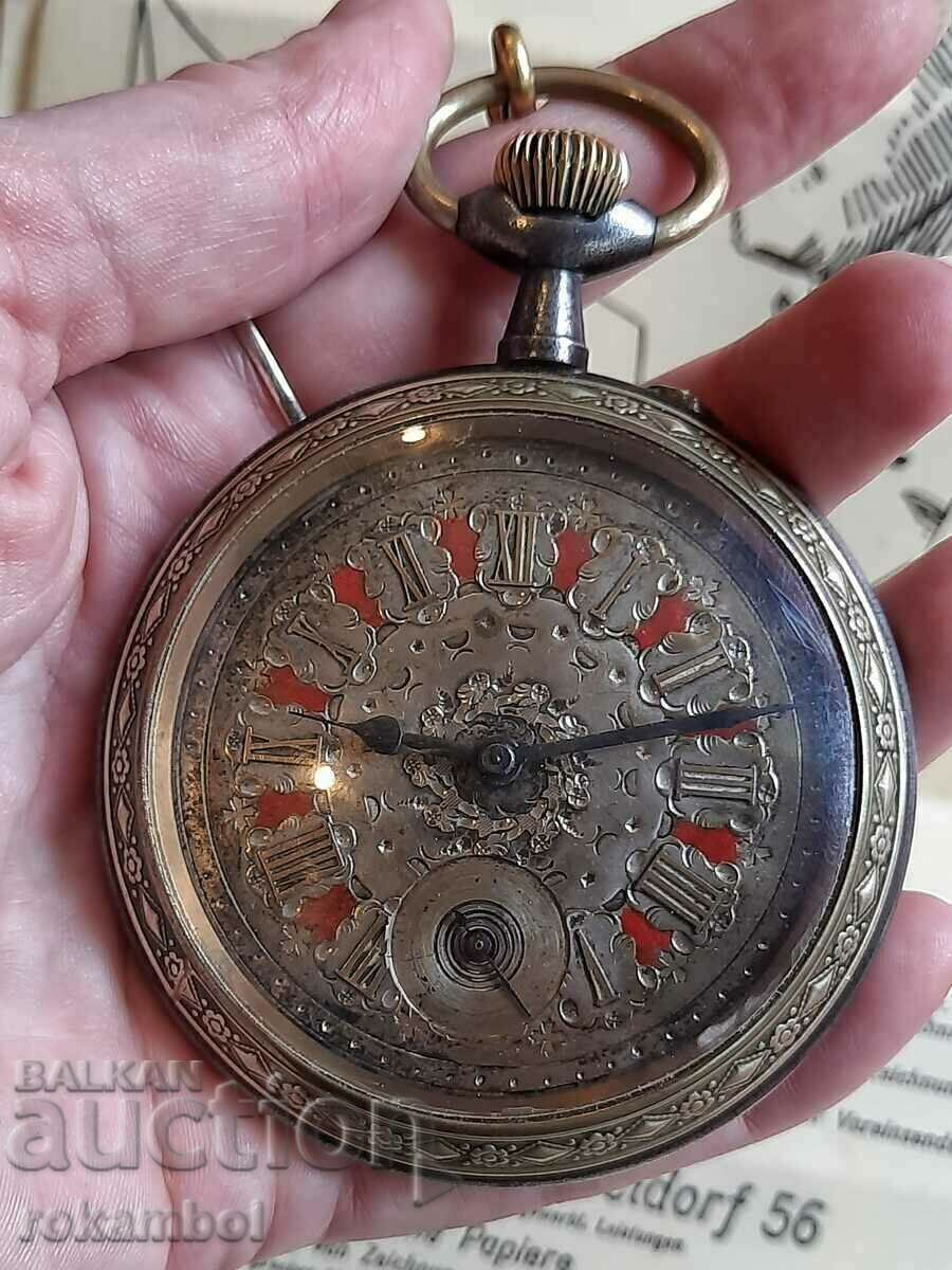 Старинен Френски джобен часовник Regulateur Голиат с кюстек с цена € 665.00 | 1300.63 лв.