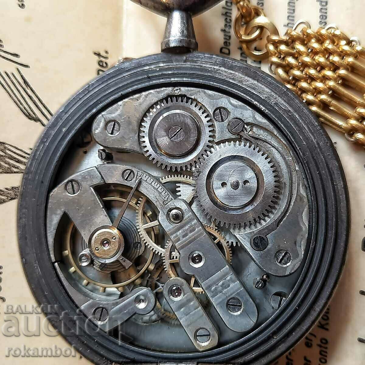 Старинен Френски джобен часовник Regulateur Голиат с кюстек - 6