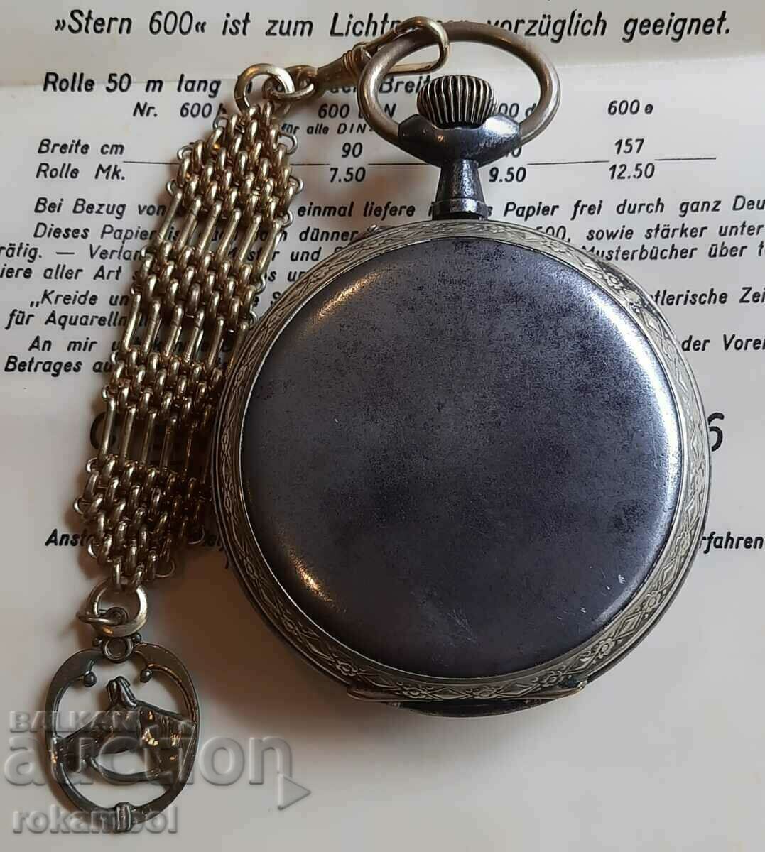 Старинен Френски джобен часовник Regulateur Голиат с кюстек - 7