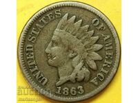САЩ 1 цент 1863 Индианец