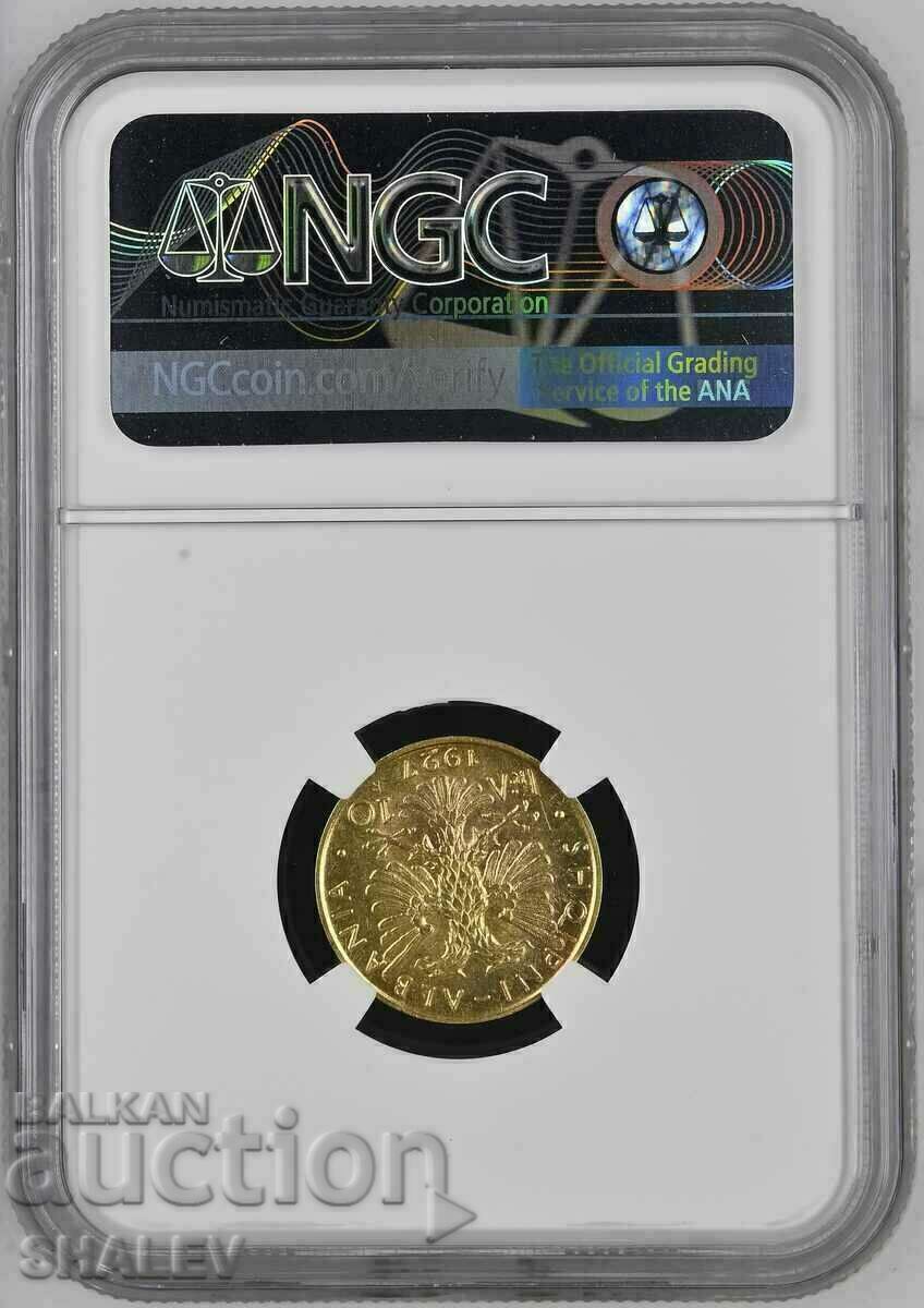Παράδοση 10 Frans Ar 1927 R Αλβανία - NGC AU58 (Χρυσός)