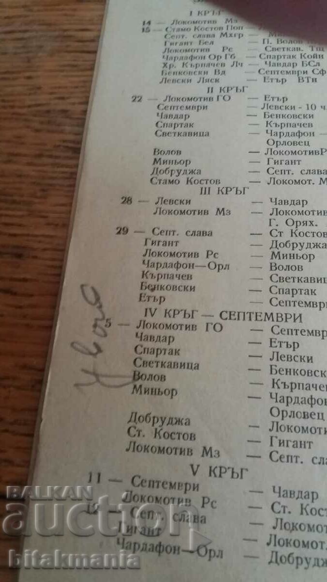 Old football program with price 58.99 BGN | € 30.16 Old football program with price 58.99 BGN | € 30.16