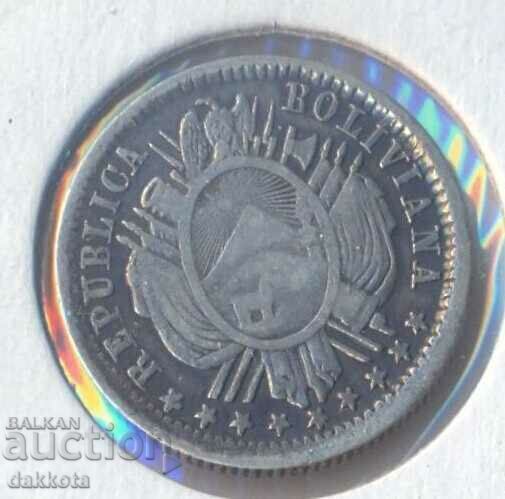 Bolivia 10 centavos 1874, silver with price 40.00 BGN | € 20.45 Bolivia 10 centavos 1874, silver with price 40.00 BGN | € 20.45