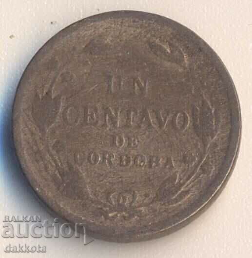 Никарагуа 1 центаво 1929 година, тираж 500 хиляди